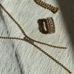 Gemnel Gemini Bolo Y cola gota collar de tenis vaquera Mujer joyería elegante 2mm cadena con cuentas circón Y borla collares - Product Image 4