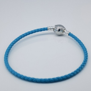 <span class=keywords><strong>Pulsera</strong></span> de Cuero Trenzado con Cierre de Concha de Mar de Plata de Ley S925 Pandoras Moments y Turquesa - Product Image 3