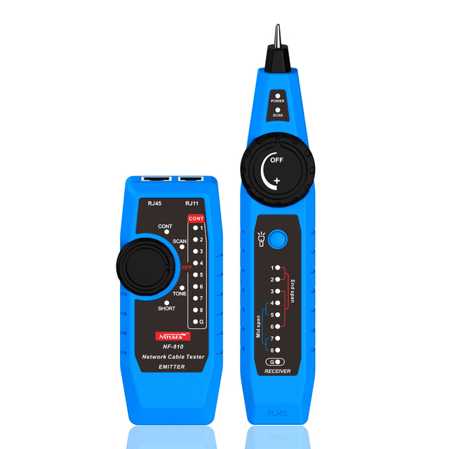 NOYAFA NF-810 Wire Tracker Cable Tester POE Detection Dual Tone Pulse 1km Range Multi Function Network Telephone Line Tracer 1