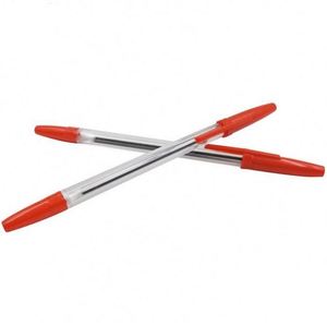 Factory Wholesale Cheap Simple Red Blue Black Plastic Ballpoint <b>Pen</b> 1.0Mm Custom Logo - Product Image 2