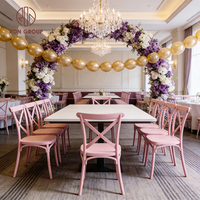 Chaise à dossier croisé en plastique pour banquet, événement, lieu de réception, hôtel, mariage, mobilier