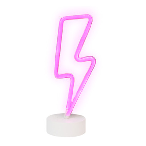 Đèn LED Neon Đèn Bàn Led Neon Hoạt Động Bằng Pin Hình Tia Chớp Cho Phòng Ngủ Quầy Bar Gắn Tường Với Đế Giữ - Product Image 4