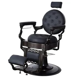 Винтажное черно-Золотое парикмахерское кресло Siman, профессиональный салонный Стайлинг, мужское античное кресло для бритья Belmont, парикмахерские кресла