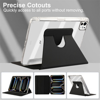 Étui de tablette rotatif anti-chute en acrylique de marque QY personnalisé pour iPad Pro 11 2024, plusieurs couleurs