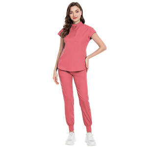 Uniforme de hospital antiarrugas unisex de Estados Unidos Conjunto personalizado al por mayor Jogger Scrubs tejido suave transpirable diseño dibujado a mano - Product Image 4