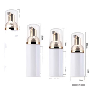 Échantillon GRATUIT – Flacon pompe à mousse nettoyante en PET de 1 oz (50 ml), 2 oz (70 ml), 80 ml, 100 ml avec pompe à mousse plaquée or rose - Product Image 1