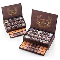 Chocolats en gros boîte d'emballage de chocolat Saint Valentin feuille d'or personnalisée Logo en relief fermeture magnétique