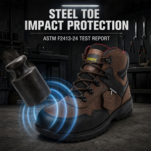Chaussures de sécurité en cuir imperméables, bottes de travail à embout d'acier, antidérapantes, respirantes, doublure en maille, chaussures industrielles unisexes pour - Product Image 3