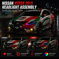Ensemble de phares LED pour Nissan Versa 2015, avec commande par application DRL, feux de jour WRGB, phares automobiles de rechange, vente en gros