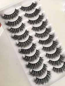 Lot de 10 paires de cils en faux vison moelleux de qualité supérieure, cils en vison complets pour le maquillage, vente en gros - Product Image 6