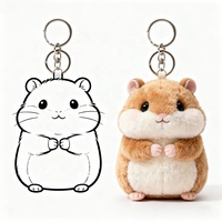 Niedlicher Hamster Mini Plüsch-Schlüsselanhänger - Umweltfreundlich Langlebig Cartoon-Design Mehrfarbig Stressabbau Dekoration