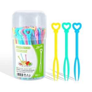 Tùy Chỉnh 50 Pcs Nhựa Xử Lý Dùng Một Lần Ngã Ba Chọn Dễ Thương Động Vật Có Hình Dạng Bữa Tiệc Món Khai Vị Torune Thực Phẩm Trái Cây Dĩa Cho Trẻ Em Bento - Product Image 1