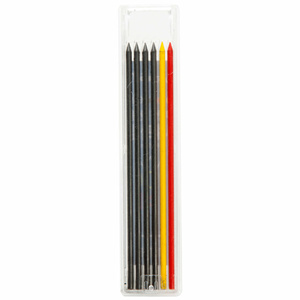 Recharges de crayons de charpentier Tesmo, mine de graphite ronde de 2,8 mm, lot de 6, fabriquées en Corée du Sud pour le marquage dans le travail du bois et l'installation - Product Image 1