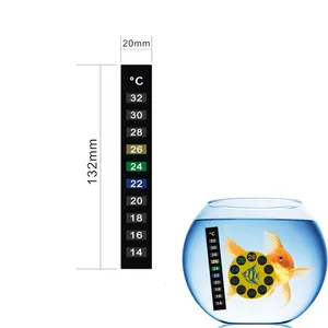 Dekorasi yang indah Perubahan Warna Ikan Tank Thermometer Sticker