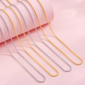 Cadenas de cuerda de 1,2mm Plata de Ley 925 Italia enlace fino ajustable corazón <span class=keywords><strong>poste</strong></span> trenzado collar joyería fina rollo al por mayor - Product Image 2