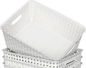 Contenedores de Almacenamiento Duraderos y Ecológicos de Plástico PP para Despensa, Organizadores de Escritorio con Asas, Cestas de Cocina de Fábrica - Product Image 4