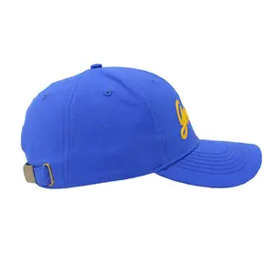 Royal Blue Color Cotton Fabric 6 Panels Structured Baseball Cap And Hat With New Technology Embroidery Logo