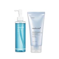 medicube Double Cleansing Duo pour le nettoyage du visage : Huile nettoyante anti-points noirs et Capsule faciale Zero Pore Clear Blue