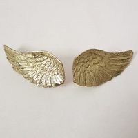 Bouton de meuble vintage en laiton massif texturé Aile d'ange, poignée de tiroir créative dorée pour armoire, placard et décoration de meubles