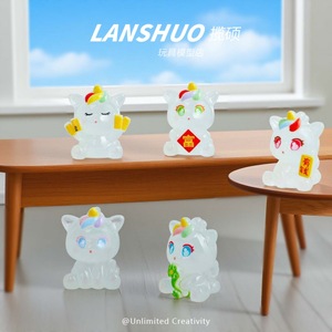 Lanshuo Set de Joyería DIY de Resina con Miniatura de Pony de Dibujos Animados 3D, Llavero Colgante que Brilla en la Oscuridad, Adorno Decorativo para Escritorio, Primavera 2026 - Product Image 2