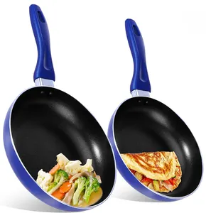 Cookware सेट 3pcs फ्राइंग पैन सेट Nonstick कोटिंग रंग चित्रित संभाल नीले रंग तलना पैन सेट