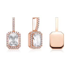 Colar de Elo Banhado a Ouro com Pingente de Pedra Natural Sólida Quadrada Estilo Hip Hop Transfronteiriço para Homens e Mulheres - Presente de Aniversário e Noivado - Product Image 4