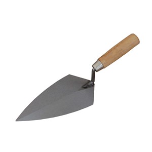 Truelle à tête pointue grise, spatule <span class=keywords><strong>de</strong></span> jointoiement en forme <span class=keywords><strong>de</strong></span> pêche, petite spatule à boue à manche en bois, lame métallique, couteau à plâtrer pour maçonnerie - Product Image 2