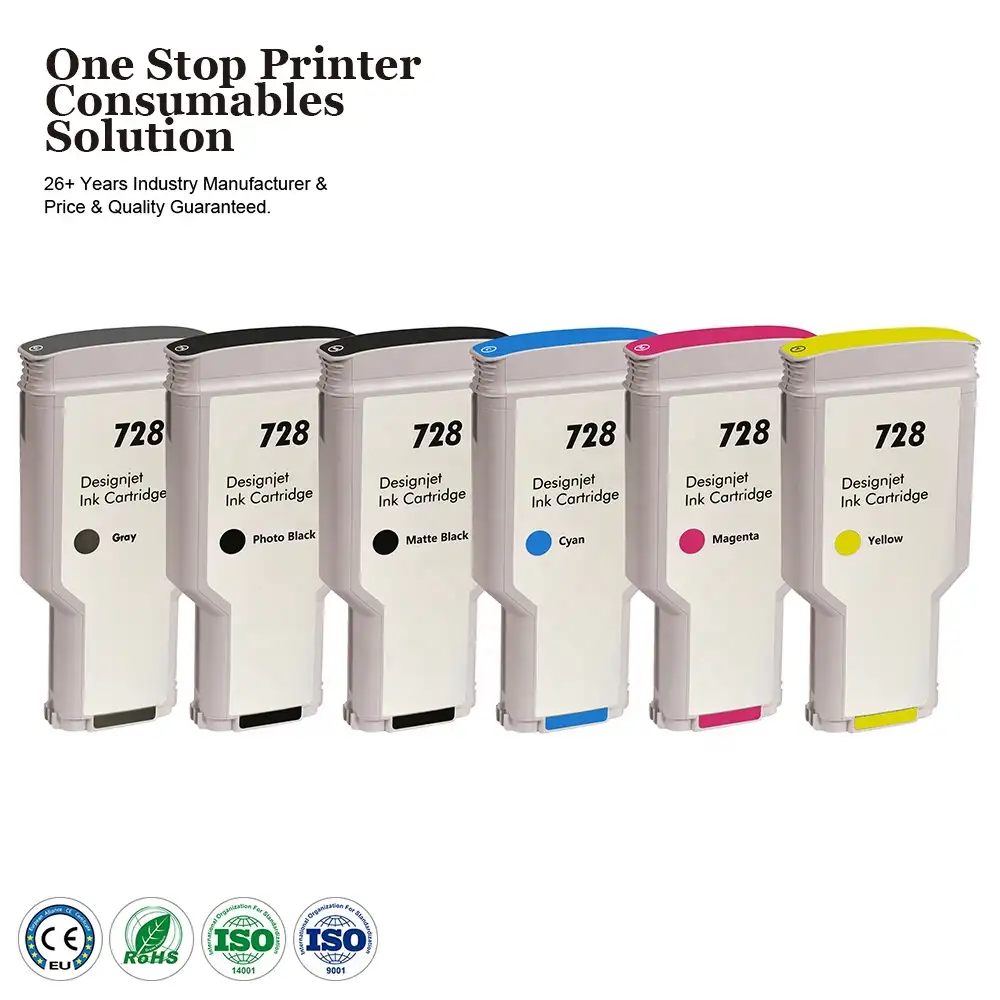 Cartucho de tinta de inyección de tinta 728 Premium, Compatible con HP728, HP DesignJet T730, T830