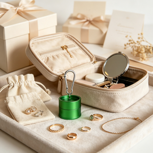 Mini Jewelry Storage <b>Box</b>, Small Metal Pill Case with Carabiner Hook for Rings <b>Earrings</b>, Outdoor Travel Tiny Accessory Container - Product Image 4