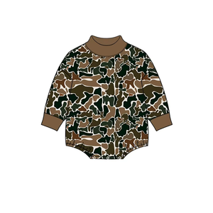Combinaison pour bébé personnalisée à imprimé camouflage, manches longues, col montant, combinaison douce unisexe, vêtements décontractés pour bébé, automne - Product Image 5