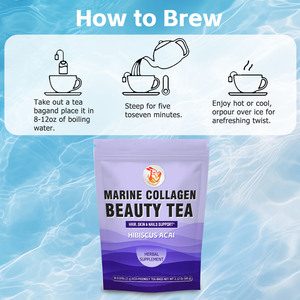Té de Belleza con Colágeno Marino OEM ODM, Sabor Hibisco y Açaí, Favorece la Salud del Cabello, la Piel y las Uñas, Sin Gluten, Suplemento de Té Herbal - Product Image 5