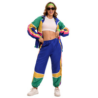 Ensemble de costumes rétro disco des années 70 et 80 pour couple, pour Halloween, fête à thème hip hop hippie