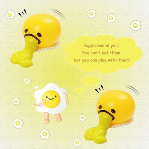 JITENG <span class=keywords><strong>Puking</strong></span> Sucking Stress Relief Balls Vomiting Egg Squeeze Toy Slime Toys Novelty Fidget Toy for Easter Baskets Gifts - Product Image 5