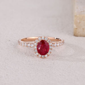 Offres Spéciales personnalisé bonne livraison 18K véritable or rose diamant naturel et coupe ovale bijoux fins bague de fiançailles usure quotidienne pour femme - Product Image 4