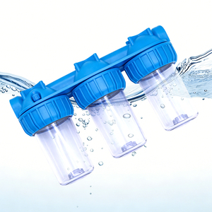 Équipement de traitement de l'eau DIY – Boîtiers de filtre à eau transparents à trois étages en laiton de 1/2 ", 3/4 ", 1 " et 7 pouces pour la filtration domestique - Product Image 4