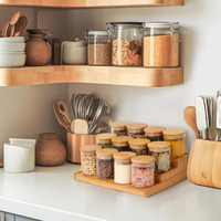 Organisateur de support à épices rétractable en bambou à trois couches Type debout pour le stockage d'assaisonnement de cuisine durable et multifonction