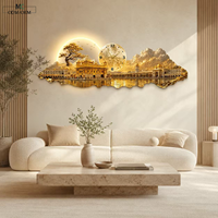 Vente directe d'usine, peinture décorative LED en acrylique Urban Wind, décoration murale pour canapé, peintures décoratives