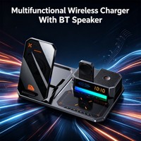 Produits de dropshipping, banques d'alimentation multifonctionnelles 6 en 1, charge sans fil avec lumière RVB, haut-parleur Bluetooth, réveil pour iPhone, cadeau