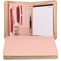 A4 cremallera Mujer viaje diario reanudar documento organizador Folio bolsa archivo 3 4 anillas carpeta Padfolio cartera carpeta con Bloc de notas