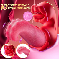 Beliebte 2 in 1 Zunge lecken Vibrator G-Punkt Klitoris stimulator Dildo Starke Schaukel Frauen Zunge Vibrator Sexspielzeug für Frauen