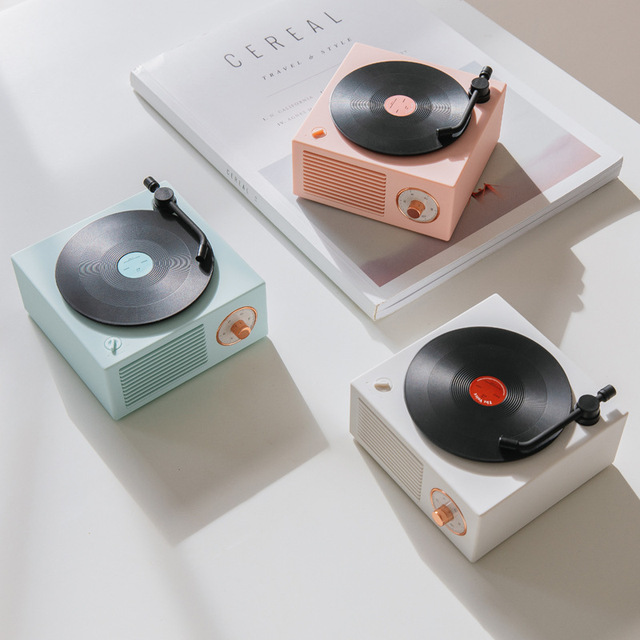 Creative Metal Speaker X10 Atomic Retro Turntable Audio Desktop Multifunctional Mini Speaker with Built-in Battery