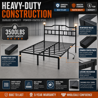 Lampe tactile LED moderne pour chambre à coucher, cadre de lit en acier avec tête de lit à chargement USB et design pliable
