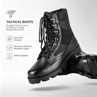 Bottes tactiques en cuir véritable avec semelle extérieure en caoutchouc et doublure en mesh
