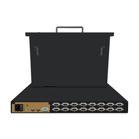 Commutateur KVM à 83 + 17 touches numériques indépendantes, espace rack 1U avec 4/8/16 ports série