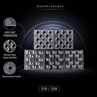 Matrice de lentilles optiques LED personnalisées 50x50x5,57 mm avec divers angles de faisceau OEM ODM pour éclairage public et projecteurs