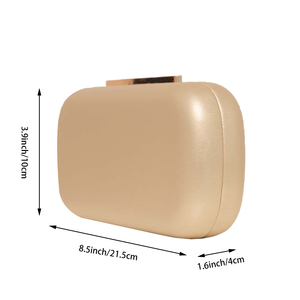 Bolso de Mano de Piel Sintética con Diseño de Caja, Elegante y Moderno para Mujer, Bolso Bandolera de Cadena para Fiesta de Noche, Boda o Graduación - Product Image 2