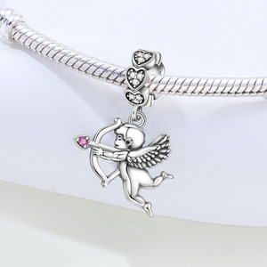 New style Cupid pendant in white <b>copper</b>, original, niche, high-end DIY <b>bracelet</b>, jewelry, and accessories wholesale - Product Image 2