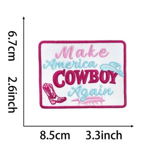 Patch thermocollant brodé à bords pailletés, motif Checker American Slang Cowboy I Said What I Said, pour la décoration de chapeaux et de sweats à capuche - Product Image 6