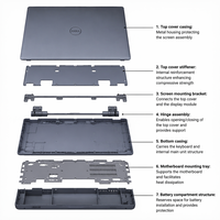 Nouvelle coque arrière LCD argentée d'origine pour ordinateur portable Dell Latitude 5410 Series 14 pouces, coque supérieure, couvercle 0NKPM7 NKPM7 de remplacement