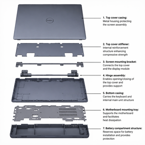 Nuovo Coperchio Posteriore LCD Originale Argento per Laptop <span class=keywords><strong>Dell</strong></span> Latitude Serie 5410 da 14 Pollici, Scocca Superiore 0NKPM7 NKPM7 Sostitutiva - Product Image 2